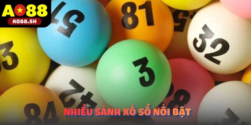 Giao diện chuyên mục Xổ số AO88 với nhiều sảnh nổi bật.