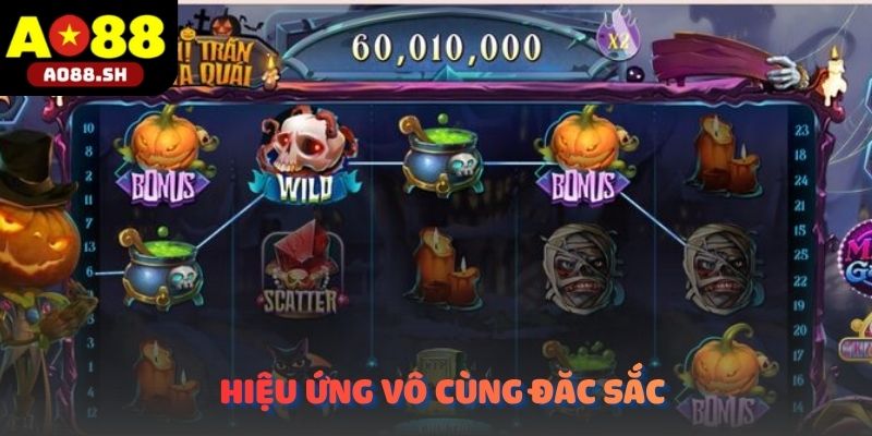 Hiệu ứng đặc sắc trong game nổ hũ Thị trấn ma quái.