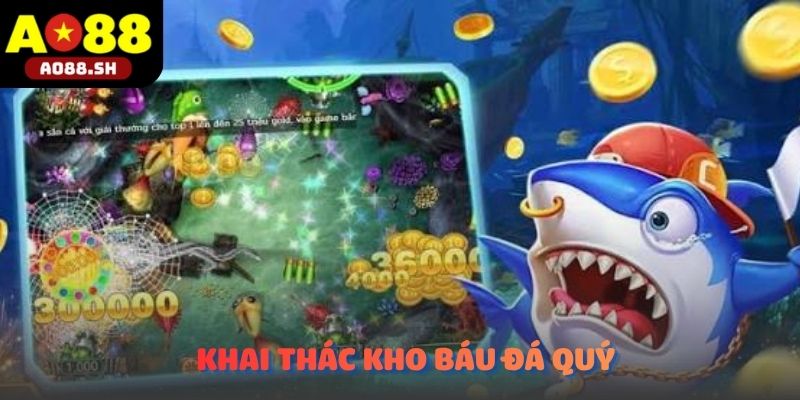 Hội viên đang tiến hành khai thác kho báu đá quý trên màn hình.