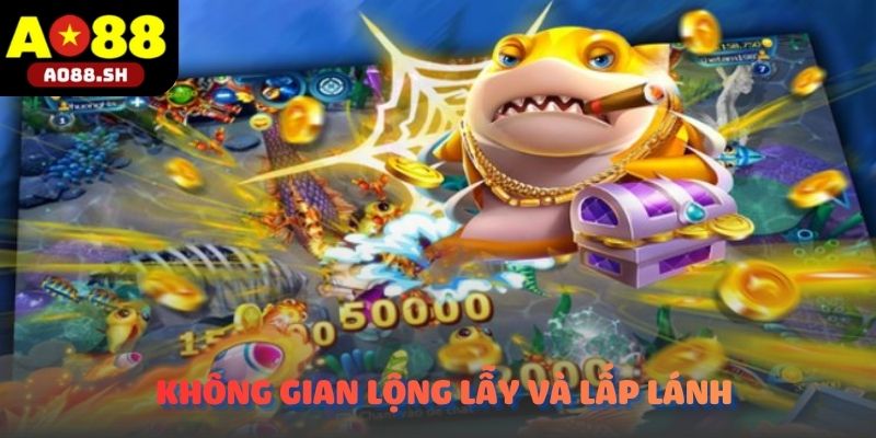 Không gian lộng lẫy và lấp lánh của sảnh bắn cá kim cương trực tuyến.