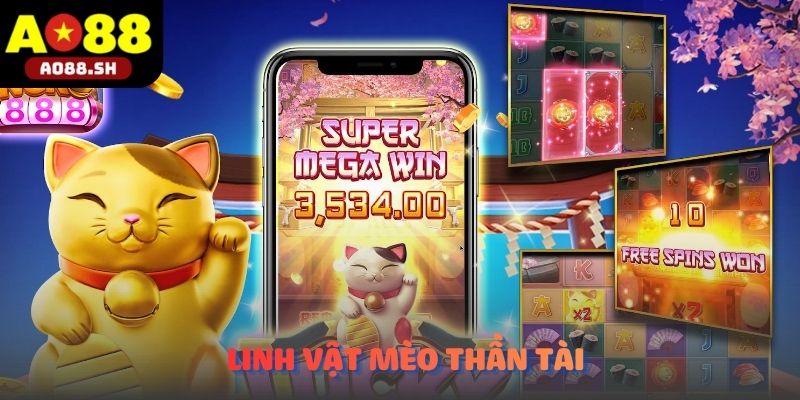 Linh vật mèo thần tài trong Neko may mắn.